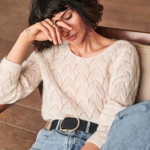 Sézane nwt Circe ecru sweater